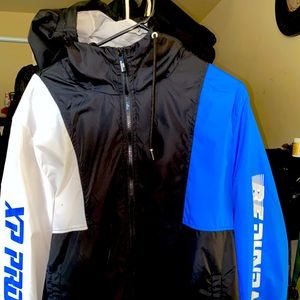 XIOS NEWYORK , WINDBREAKER JACKET , blue,black,&white , size:XL